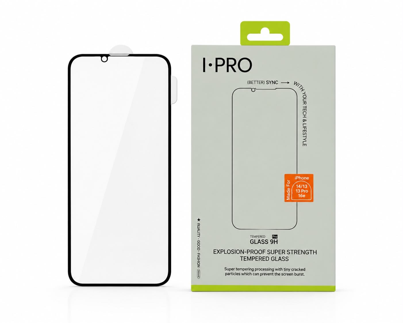 I·PRO iPhone 14 / 13 / 13 Pro FullFit Temperli Cam Ekran Koruyucu 8683574441336