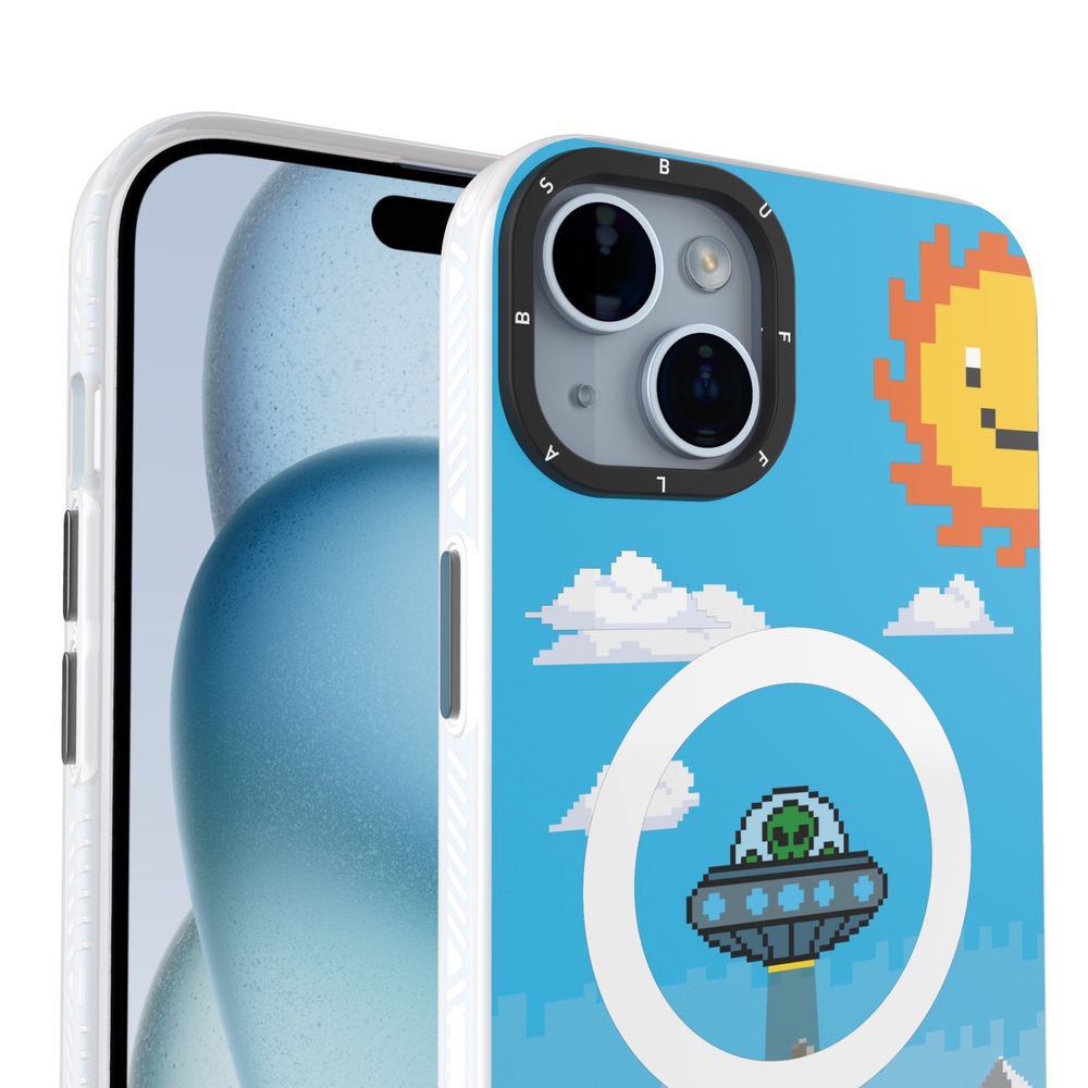Buff iPhone 15 MagKit Desenli Kılıf UFO 8684387700177