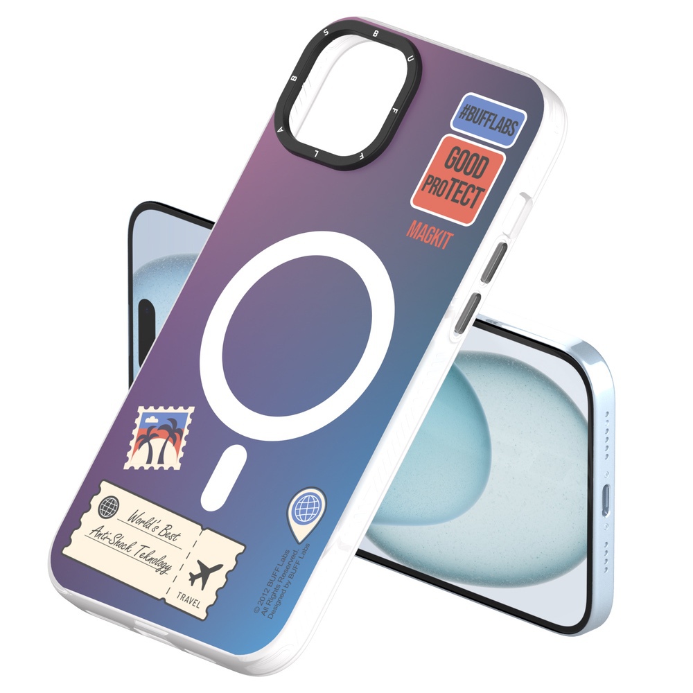 Buff iPhone 15 MagKit Desenli Kılıf Travel 8684387700184