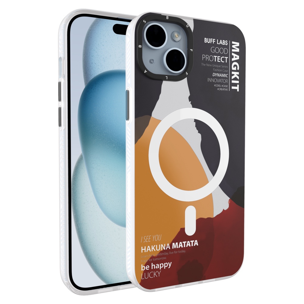 Buff iPhone 15 MagKit Desenli Kılıf Hakuna 8684387700191