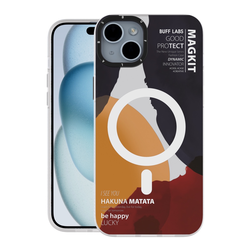 Buff iPhone 15 MagKit Desenli Kılıf Hakuna 8684387700191