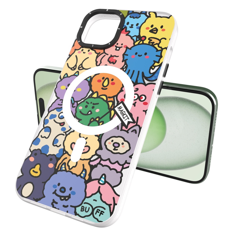 Buff iPhone 15 Plus MagKit Kılıf Happy Monster 8684387700269