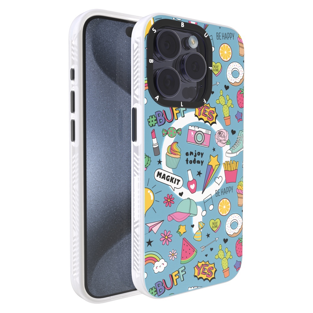 Buff iPhone 15 Pro MagKit Kılıf Blue Junior 8684387700306