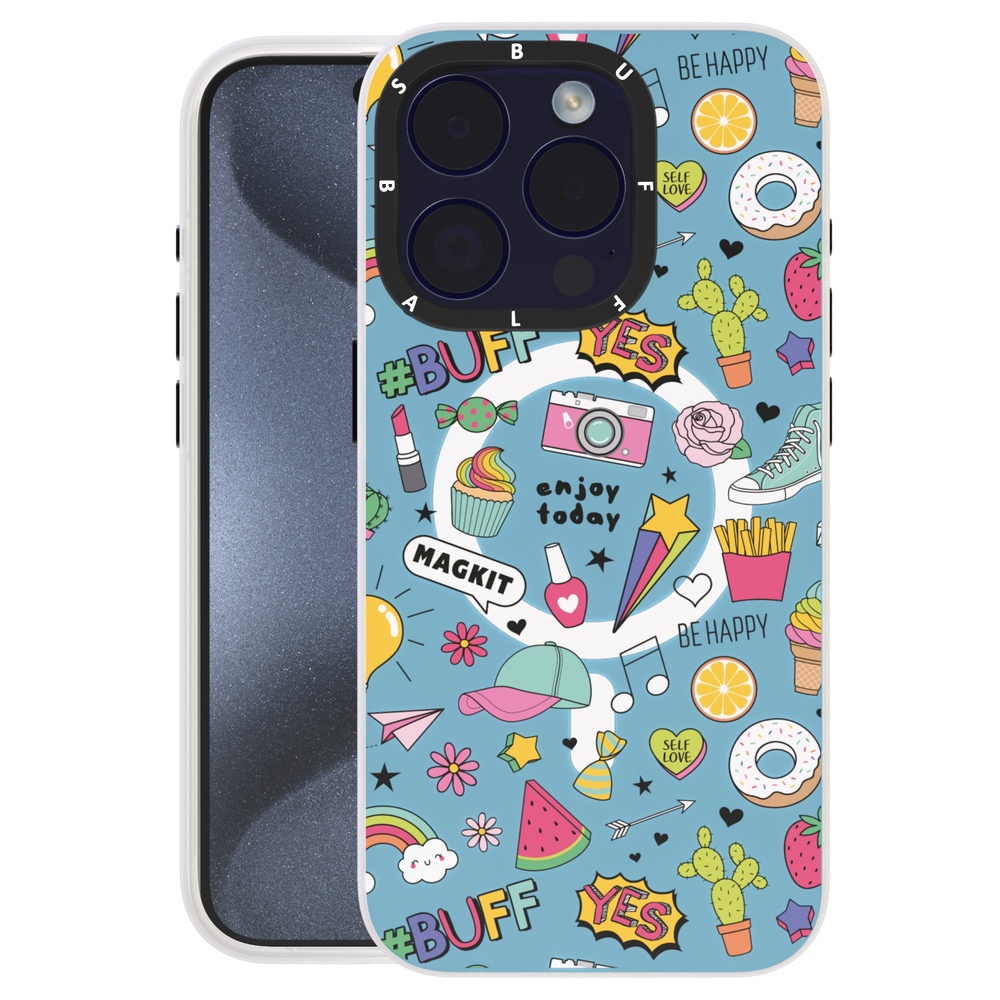 Buff iPhone 15 Pro MagKit Kılıf Blue Junior 8684387700306