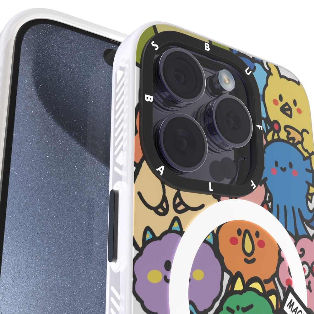 Buff iPhone 15 Pro MagKit Kılıf Happy Monster 8684387700313