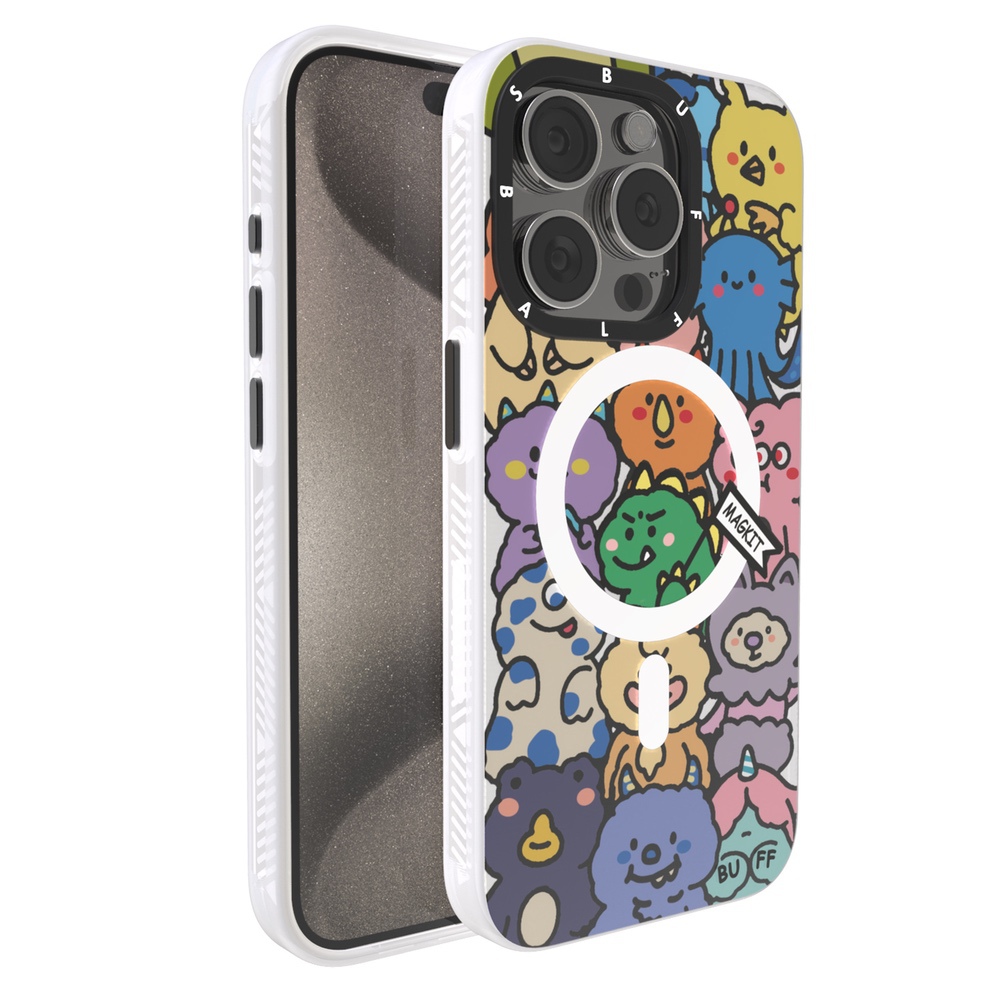 Buff iPhone 15 Pro Max MagKit Kılıf Happy Monster 8684387700368