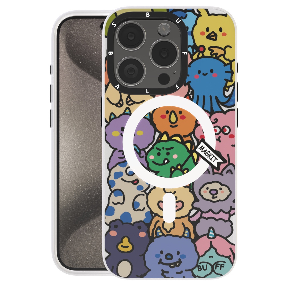 Buff iPhone 15 Pro Max MagKit Kılıf Happy Monster 8684387700368