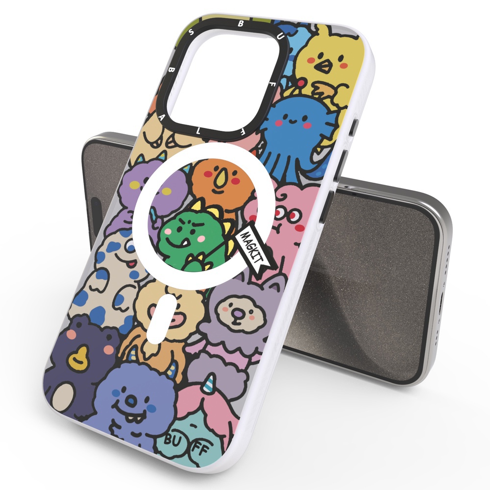 Buff iPhone 15 Pro Max MagKit Kılıf Happy Monster 8684387700368