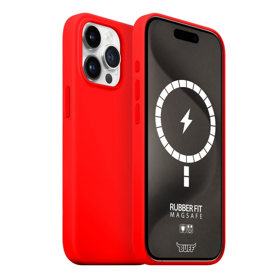 Buff iPhone 15 Pro Max Magsafe Rubber Fit - Kırmız 8684387701532