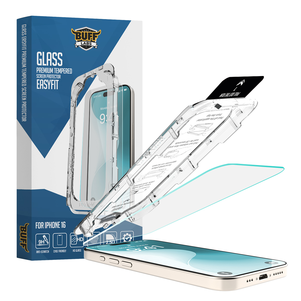 Buff iPhone 16 Glass EasyFit Cam Ekran Koruyucu 8684387701877