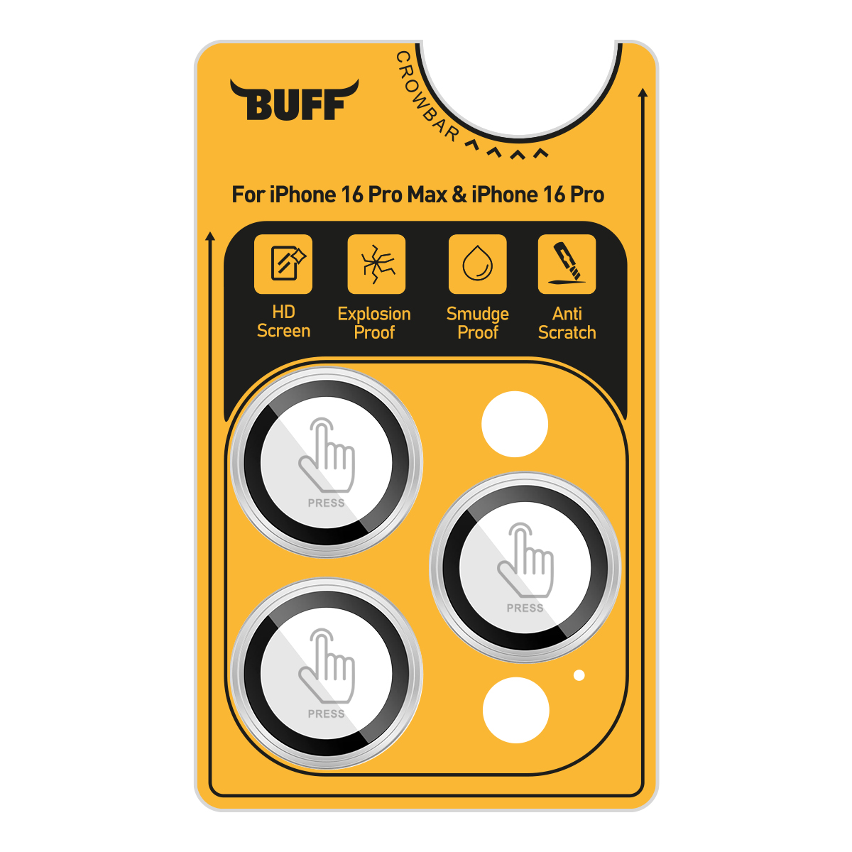 Buff iPhone 16 Pro/Max Titanyum Lens Silver 8684387701921