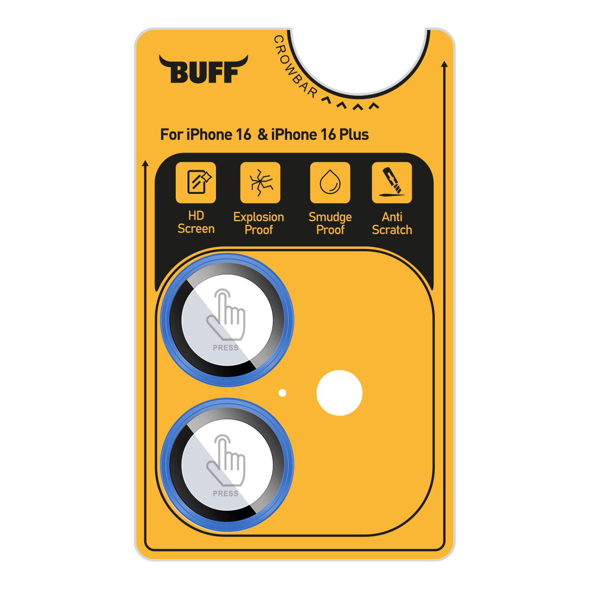 Buff iPhone 16/Plus Metal Kamera Lens - Mavi 8684387701976