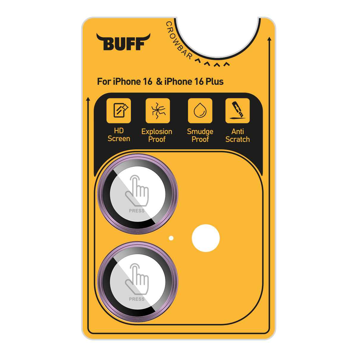 Buff iPhone 16/Plus Metal Kamera Lens - Pembe 8684387701983