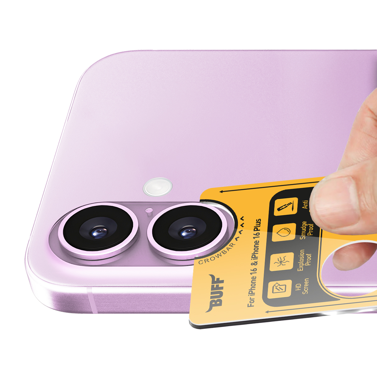 Buff iPhone 16/Plus Metal Kamera Lens - Pembe 8684387701983