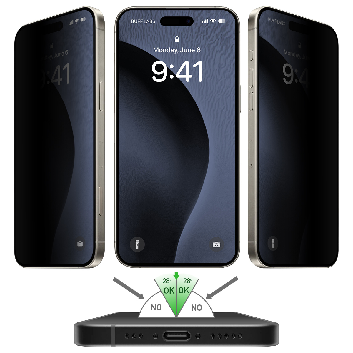 Buff iPhone 16 Pro Privacy EasyFit Ekran Koruyucu 8684387702126