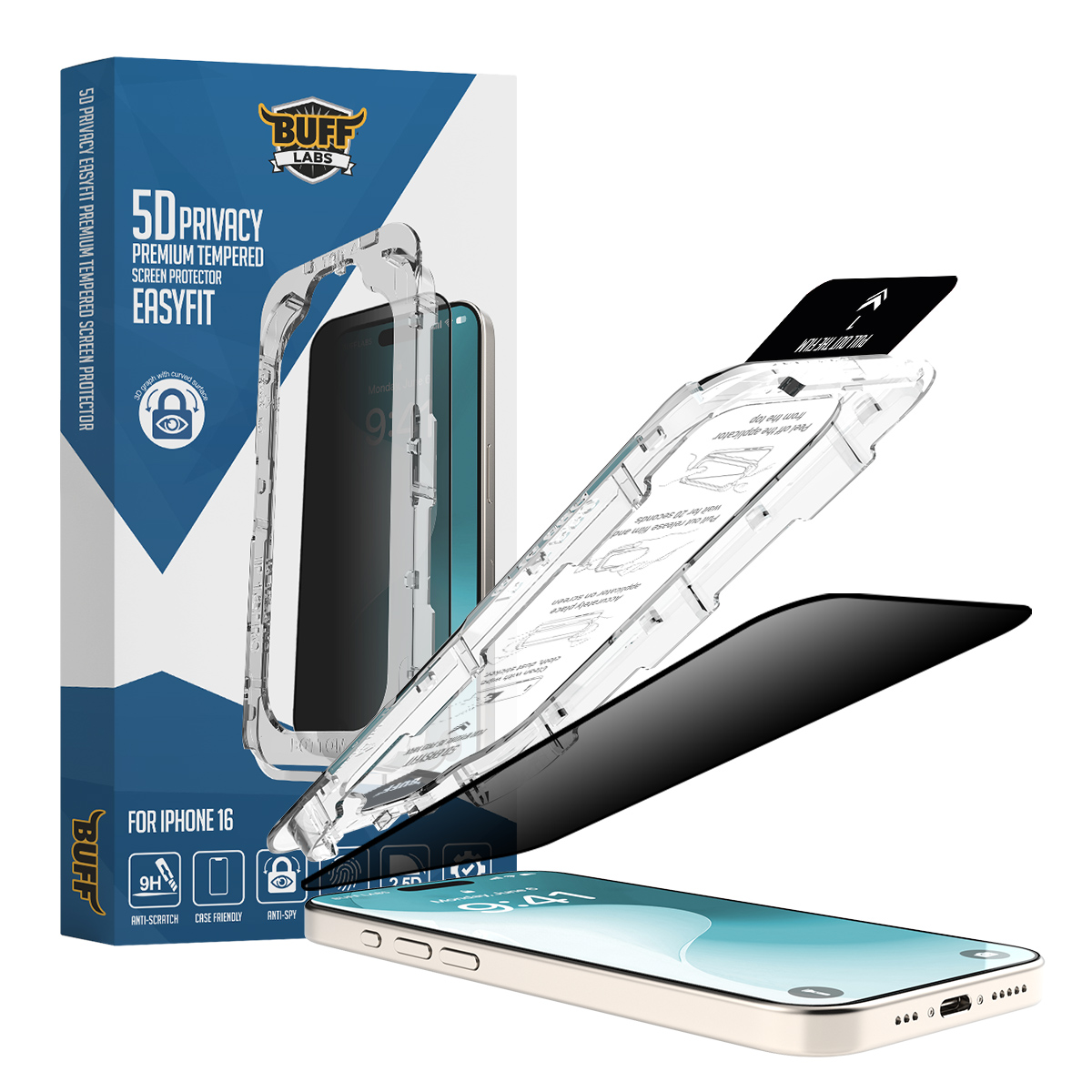 Buff iPhone 16 Privacy EasyFit Ekran Koruyucu 8684387702140
