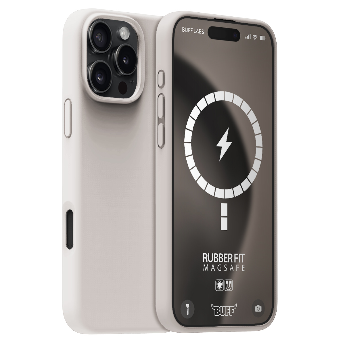 Buff iPhone 16 Pro Max Magsafe Rubber Fit - Taş 8684387702232