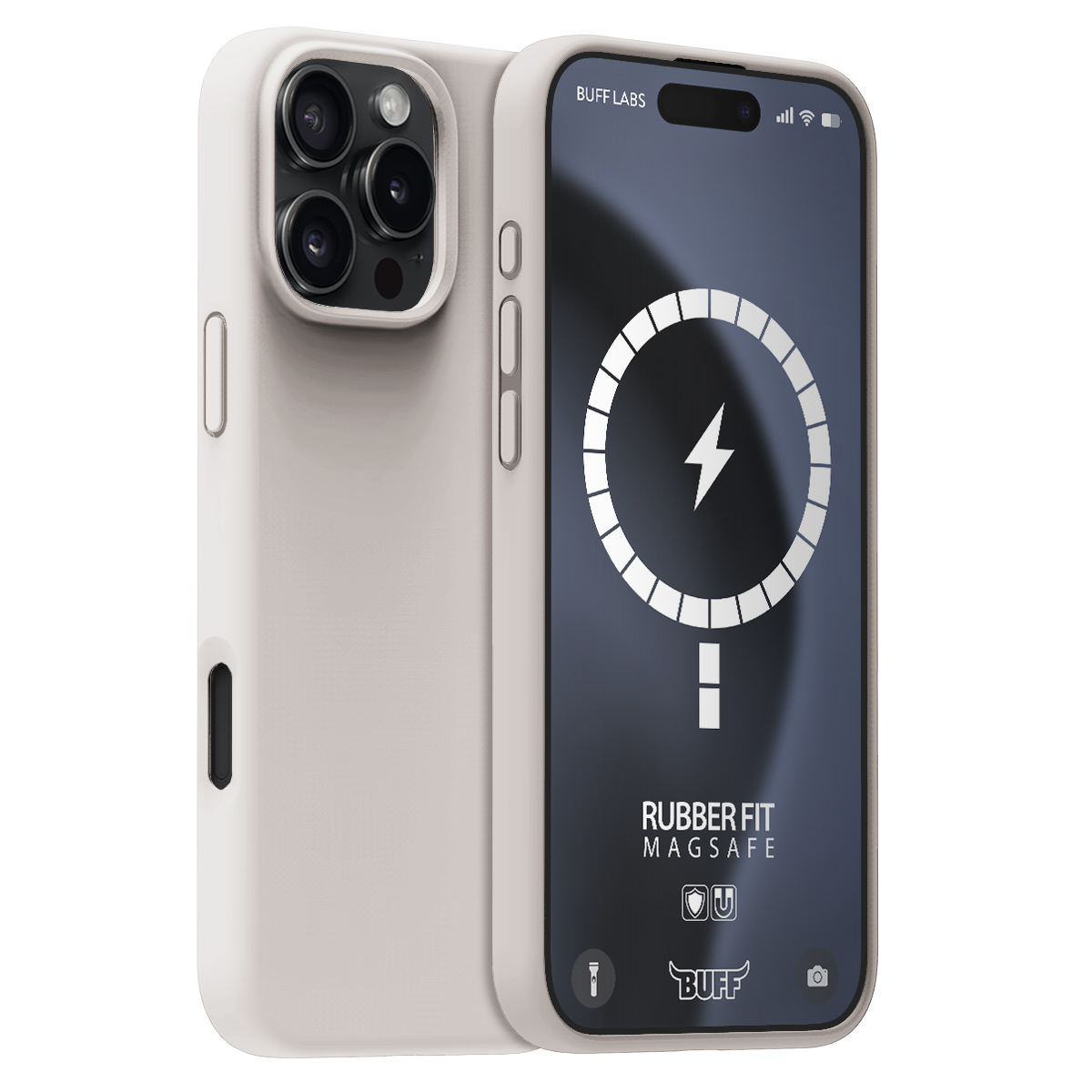 Buff iPhone 16 Pro Magsafe Rubber Fit Kılıf Taş 8684387702317