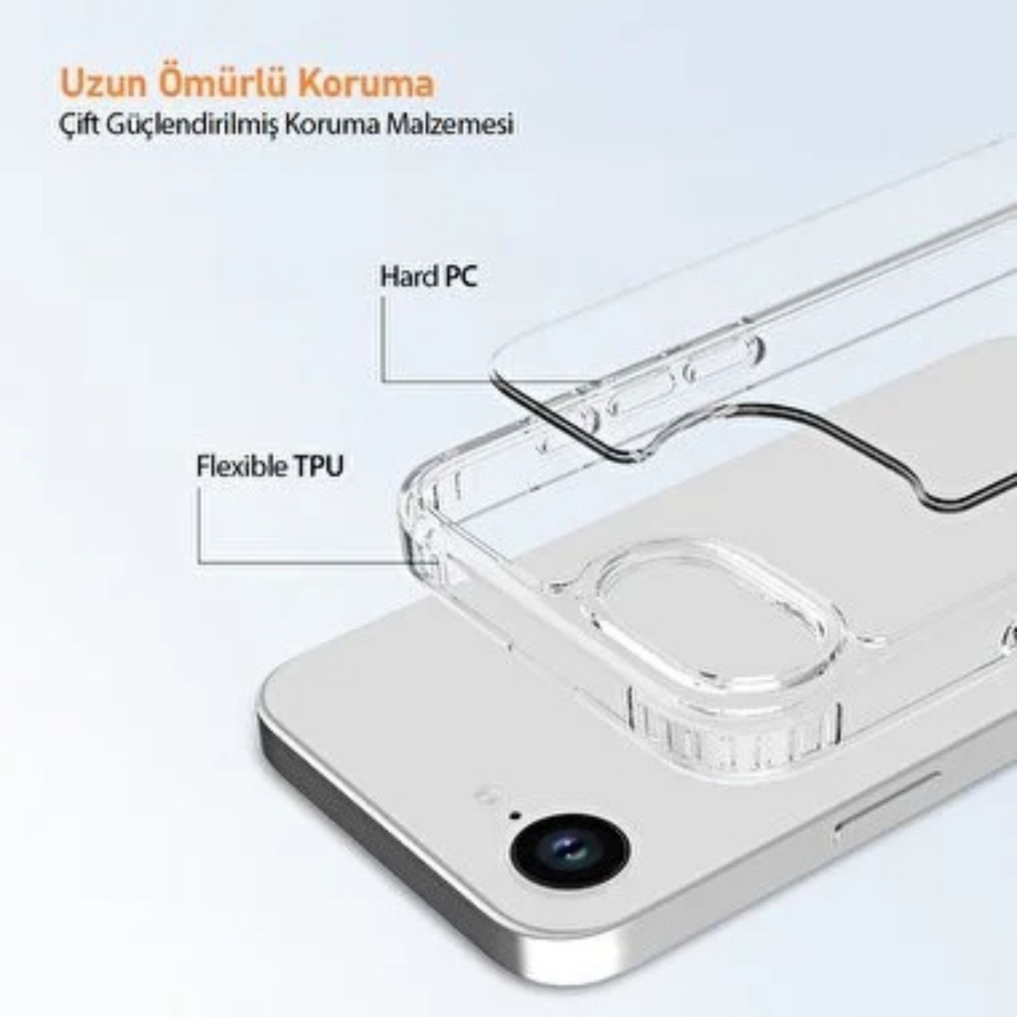 Buff iPhone 16E Air Hybrid Kılıf - Şeffaf  8684387704335