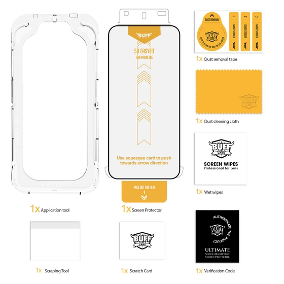Buff iPhone 16E/14/13 Pro/13 Easy Ekran Koruyucu 8684387704366