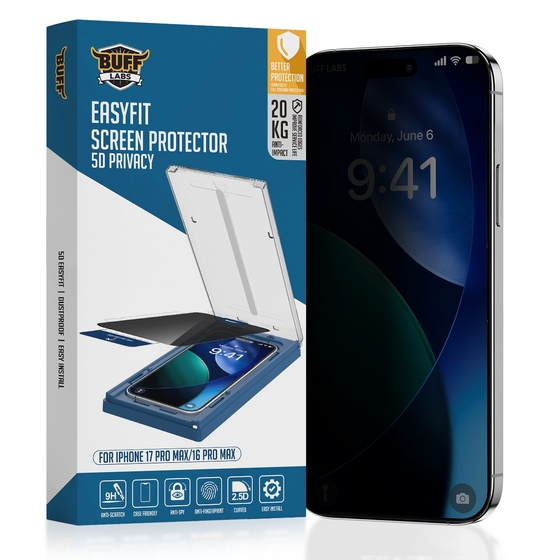 Buff iPhone 17 Pro Max/16 Pro Max 5D Privacy EasyFit 8684387704649