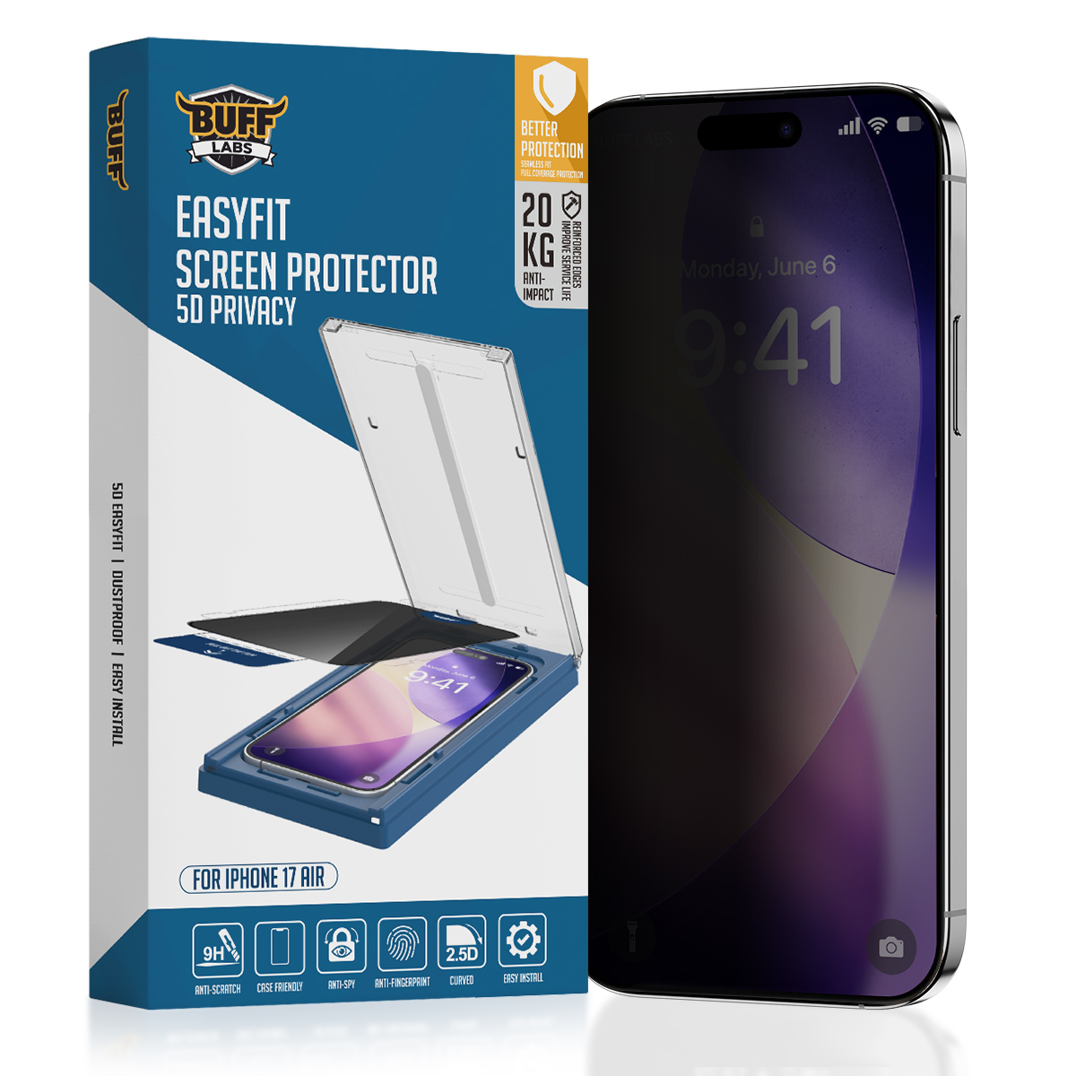 Buff iPhone 17 Air 5D Privacy EasyFit Ekran Koruyu 8684387704656