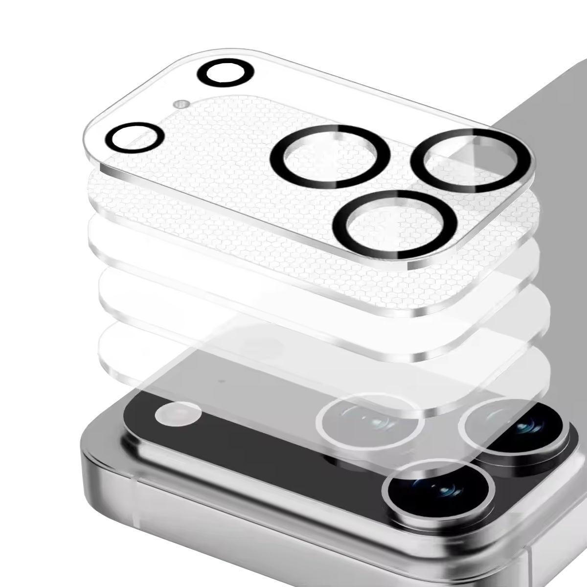 Buff iPhone 17 Pro Max Şeffaf Kamera Lens Koruyucu 8684387704755