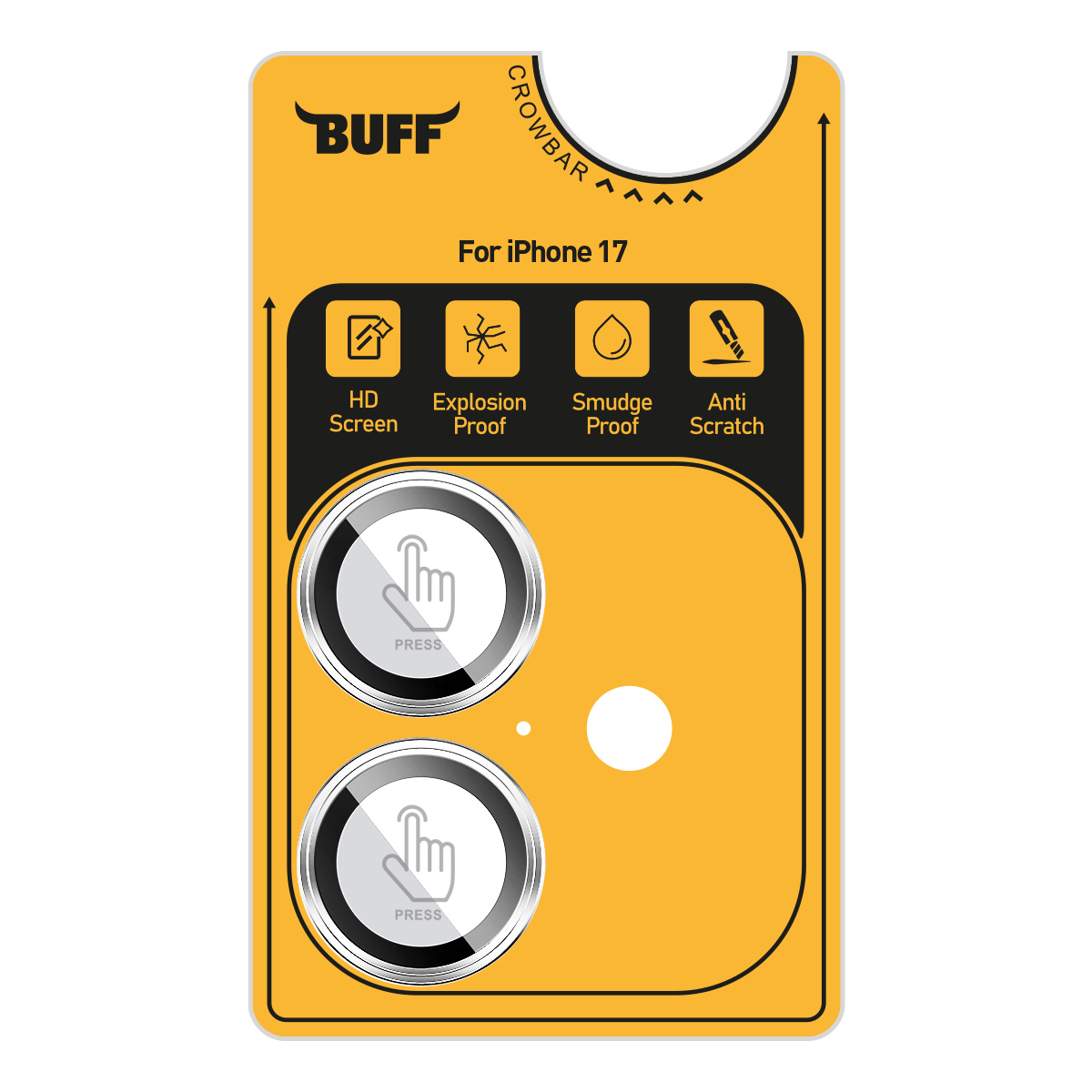 Buff iPhone 17 Metal Kamera Lens Koruyucu Silver 8684387704779