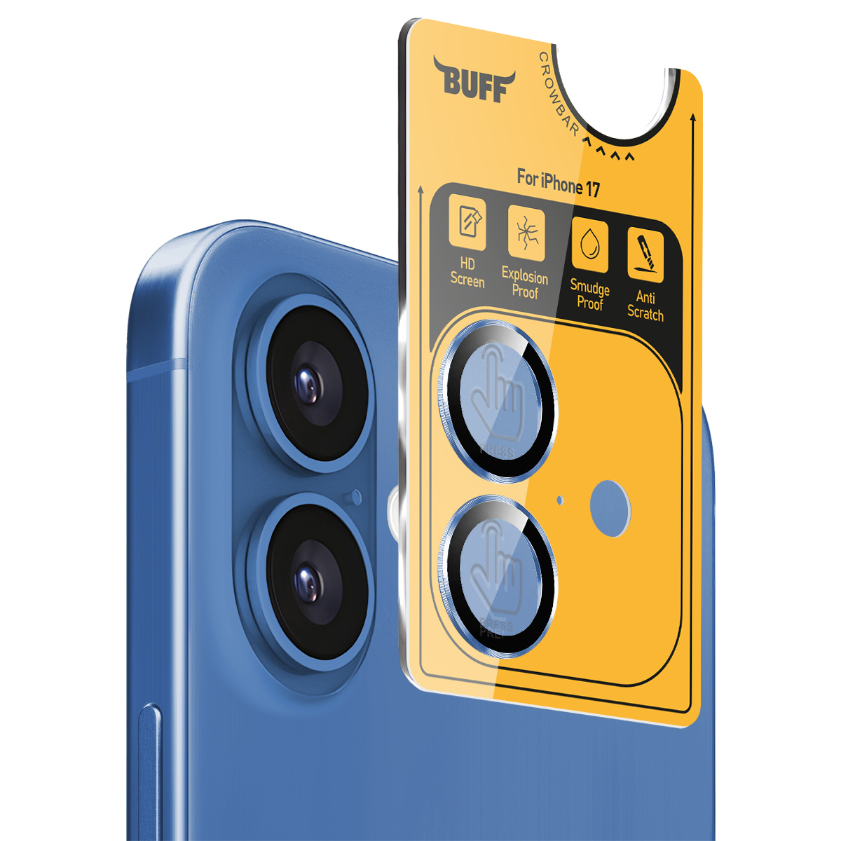 Buff iPhone 17 Metal Kamera Lens Koruyucu Blue 8684387704786
