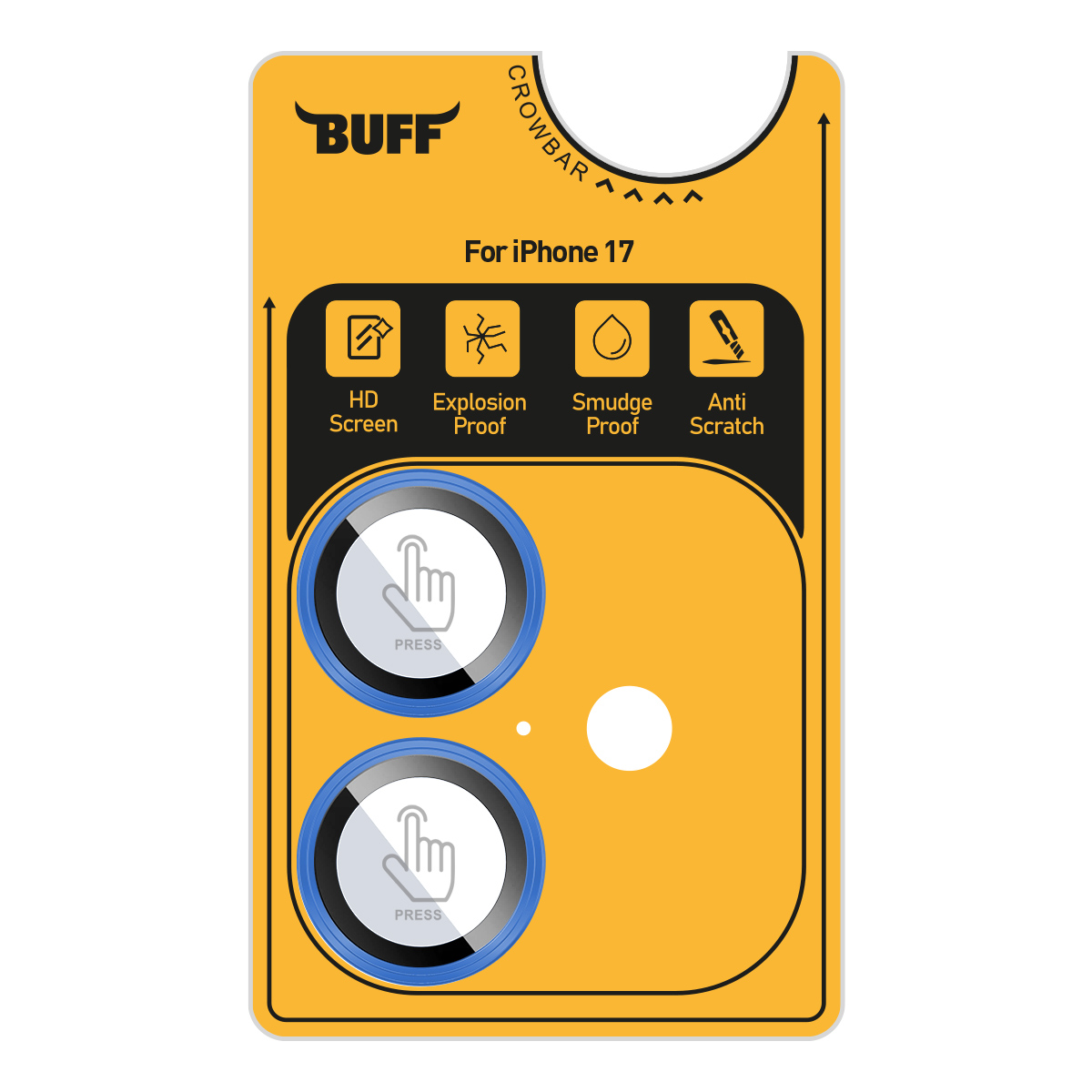 Buff iPhone 17 Metal Kamera Lens Koruyucu Blue 8684387704786