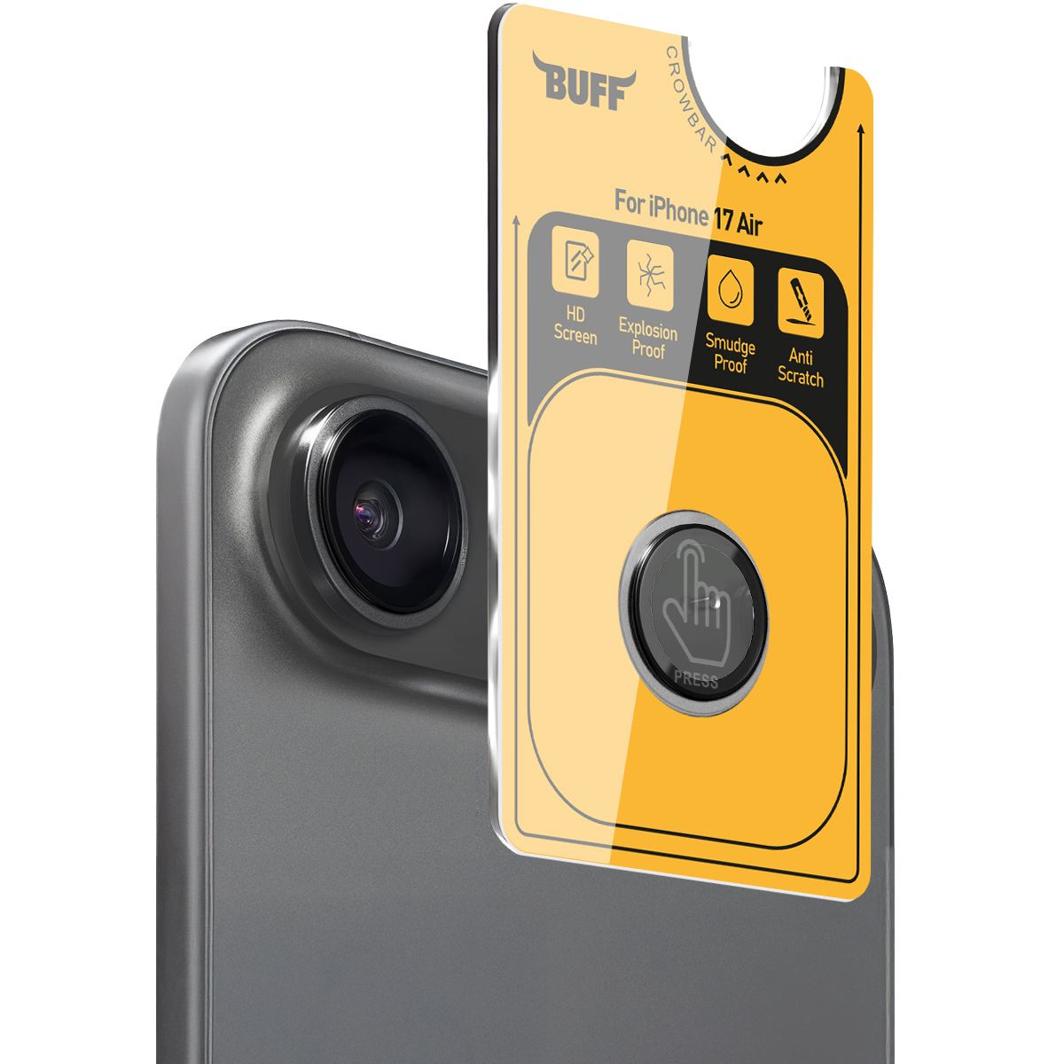 Buff iPhone 17 Air Metal Kamera Lens Koruyucu Gray 8684387704847