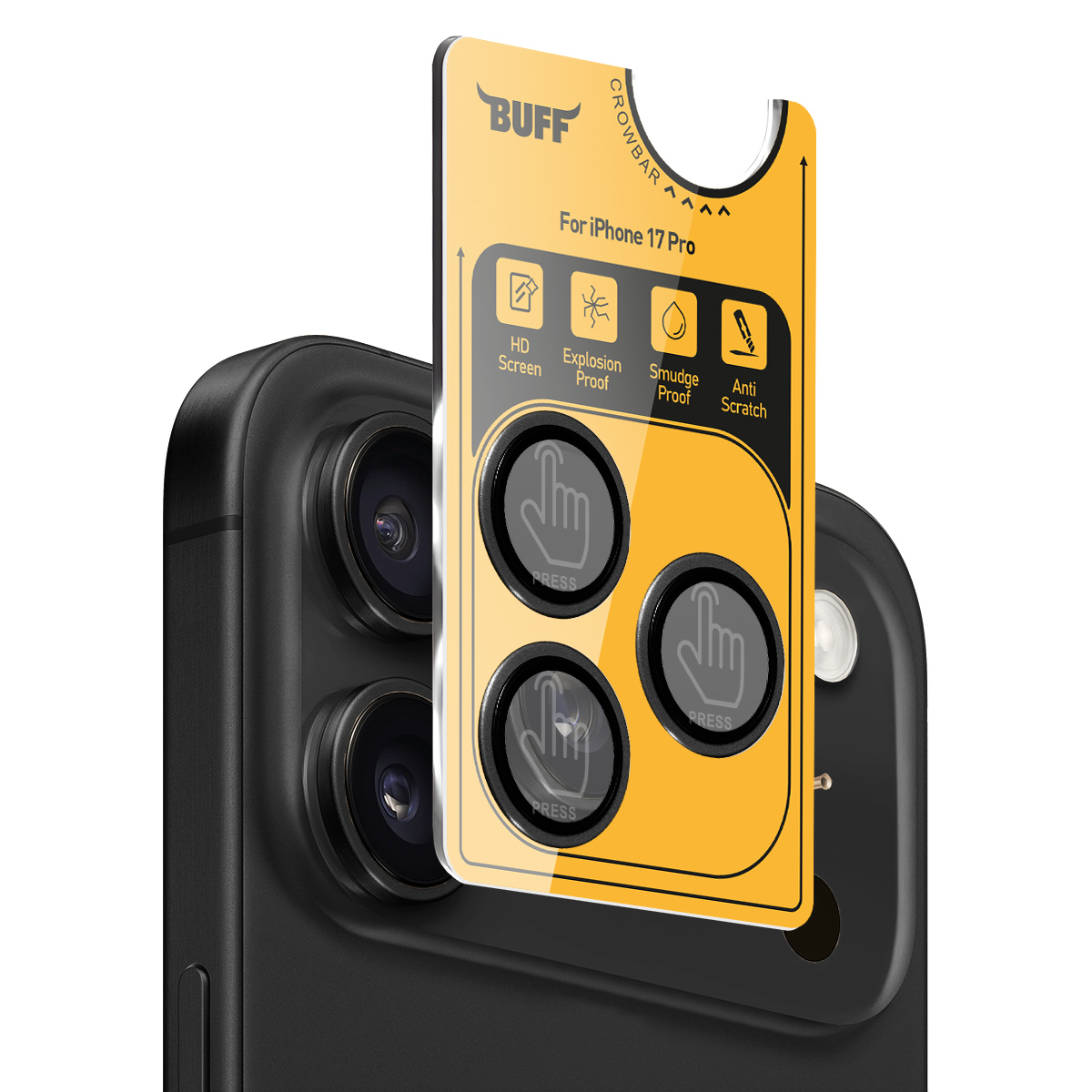 Buff iPhone 17 Pro Metal Kamera Lens Koruyucu Blac 8684387704861