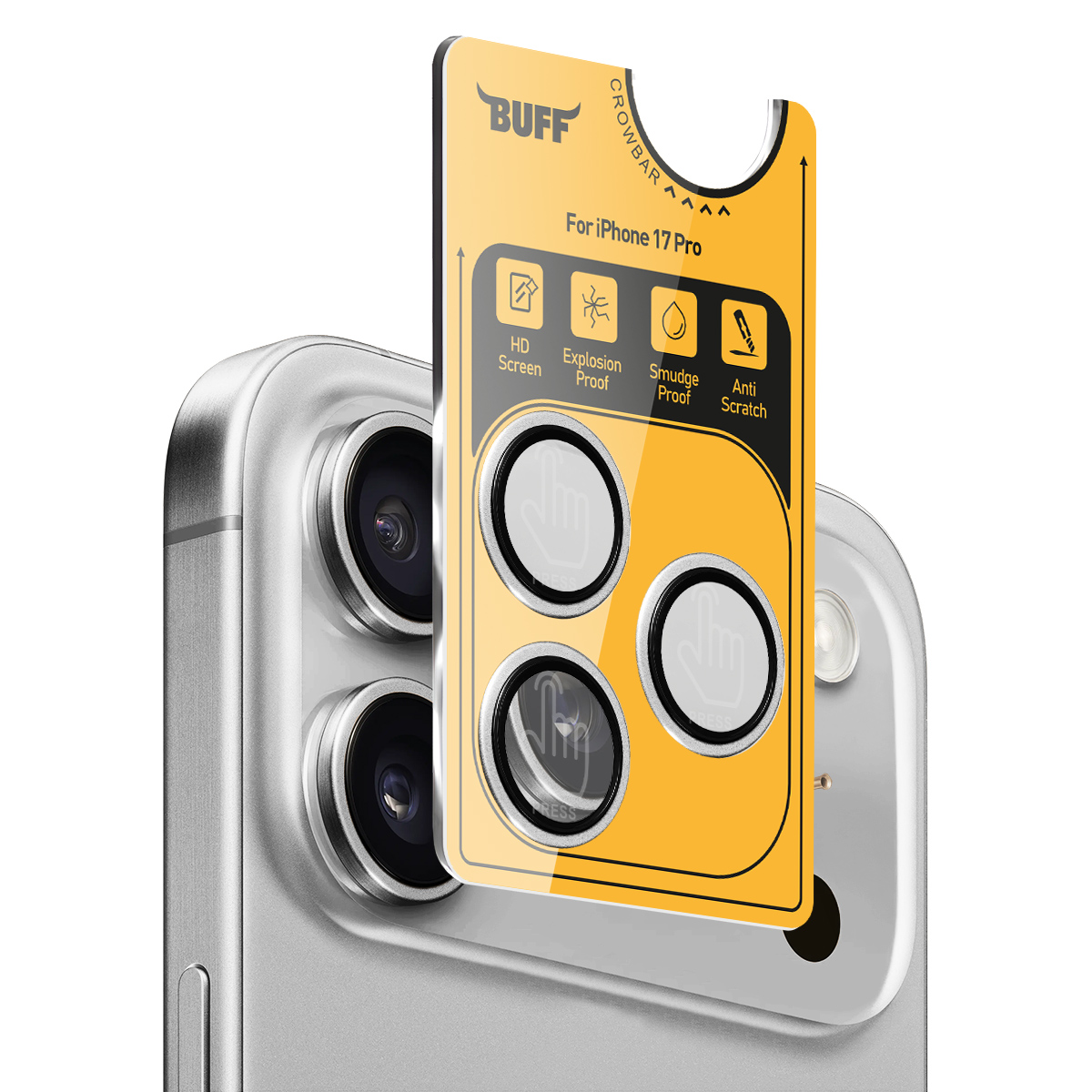 Buff iPhone 17 Pro Metal Kamera Lens Koruyucu Silv 8684387704878