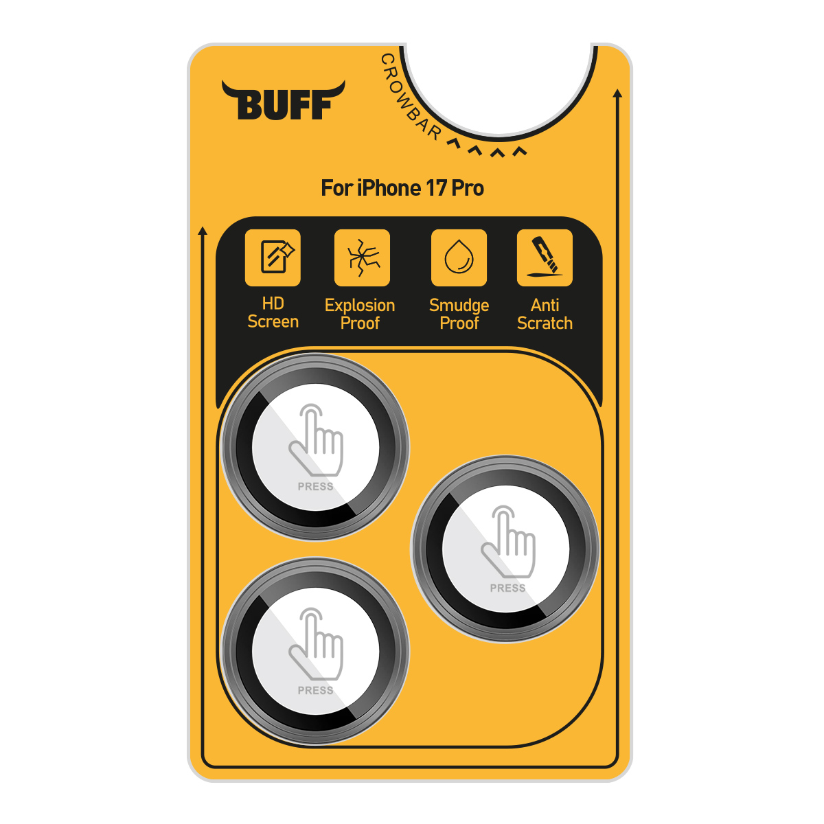 Buff iPhone 17 Pro Metal Kamera Lens Koruyucu Gray 8684387704885