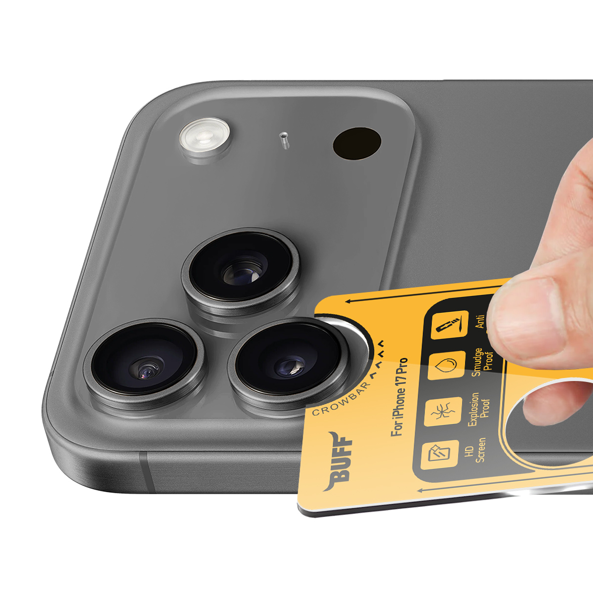 Buff iPhone 17 Pro Metal Kamera Lens Koruyucu Gray 8684387704885