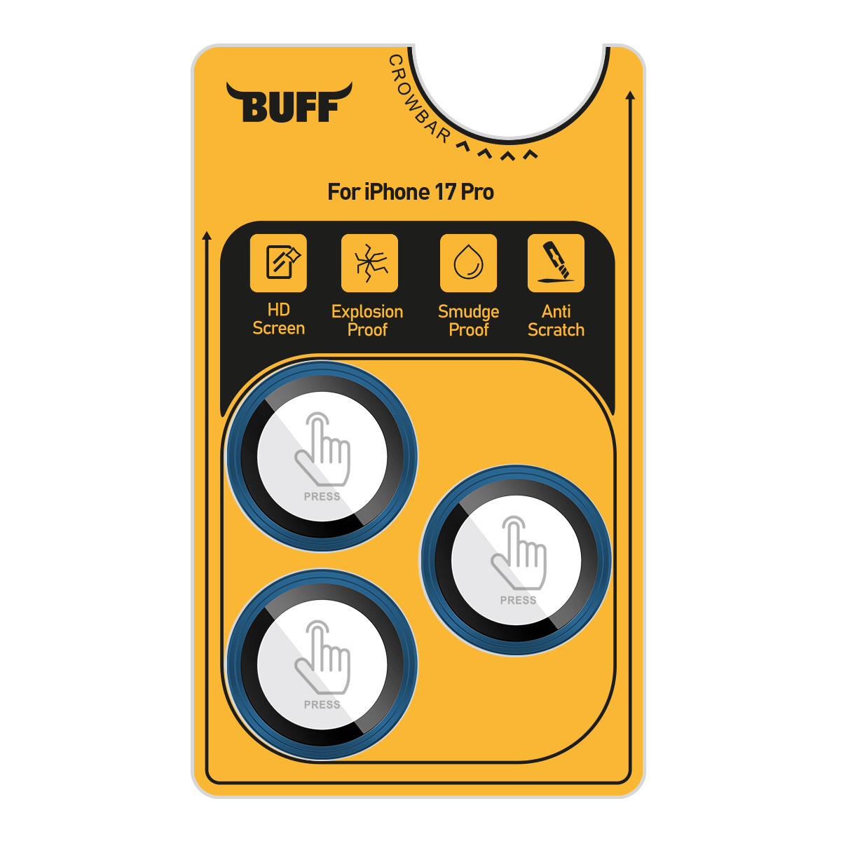 Buff iPhone 17 Pro Metal Kamera Lens Koruyucu Blue 8684387704892