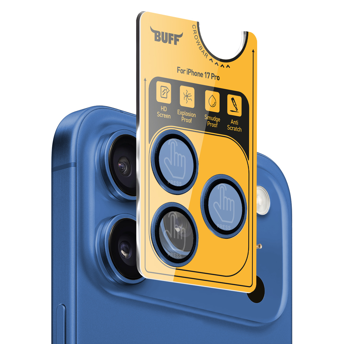 Buff iPhone 17 Pro Metal Kamera Lens Koruyucu Blue 8684387704892