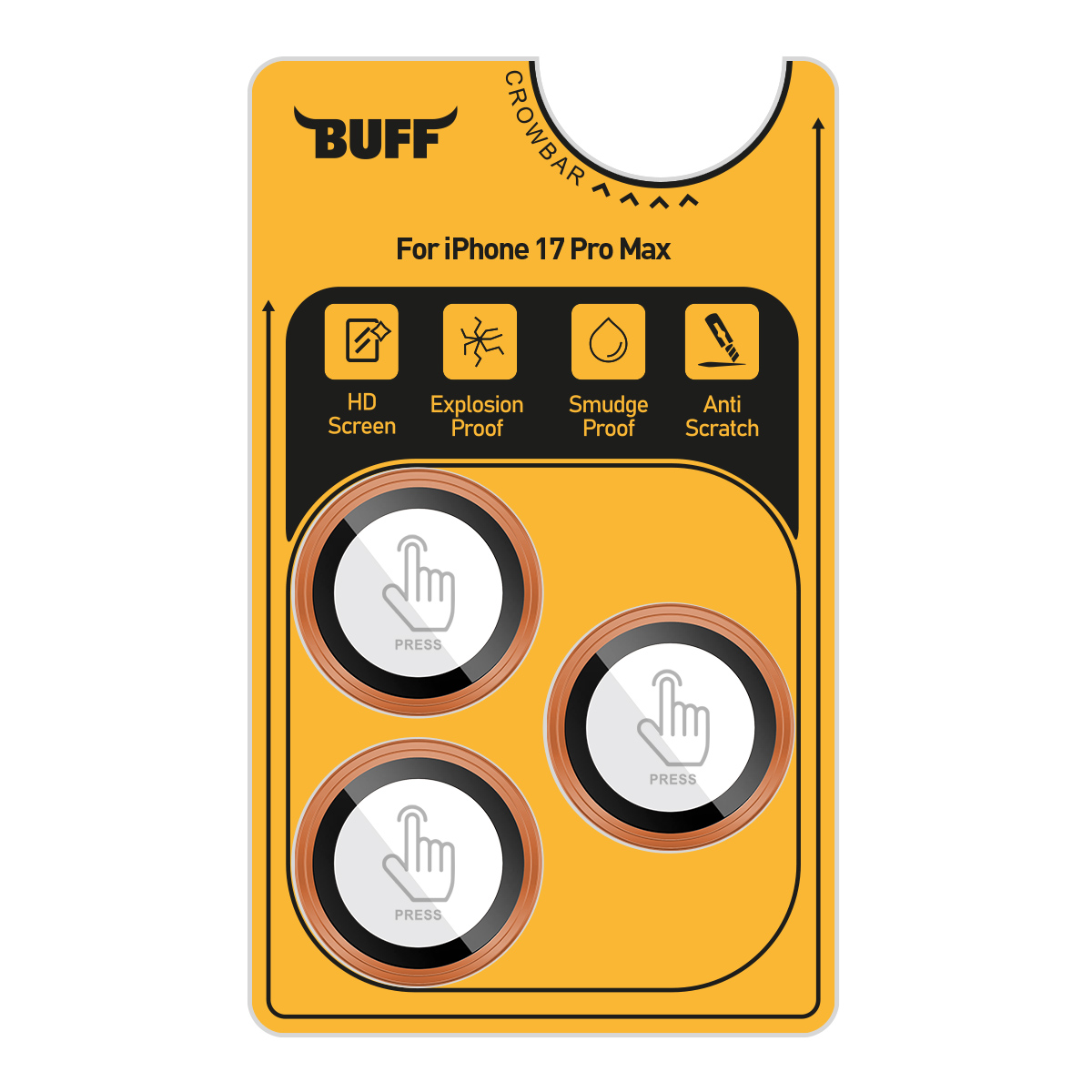 Buff iPhone 17 Pro Max Metal Kamera Lens Koruyucu  8684387704953