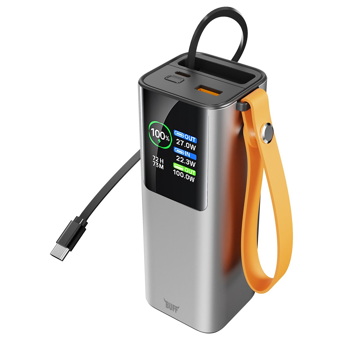 Buff BP20 20.000 mAh 100W Hızlı Şarj Powerbank - Dijital Ekranlı, Dahili USB-C Kablolu 8684387707510