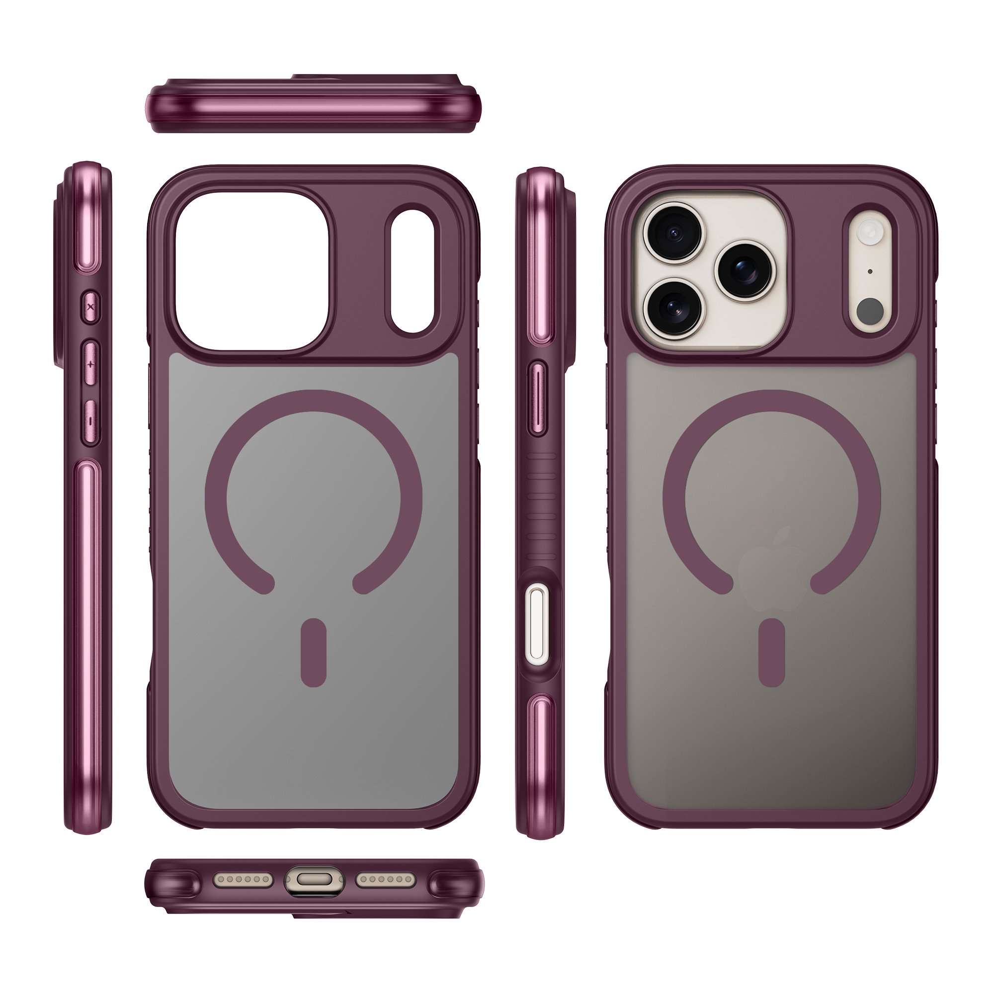 Buff iPhone 18 Pro / 17 Pro MagSafe Air Bumper Kılıf - Dark Cherry 8684387708500