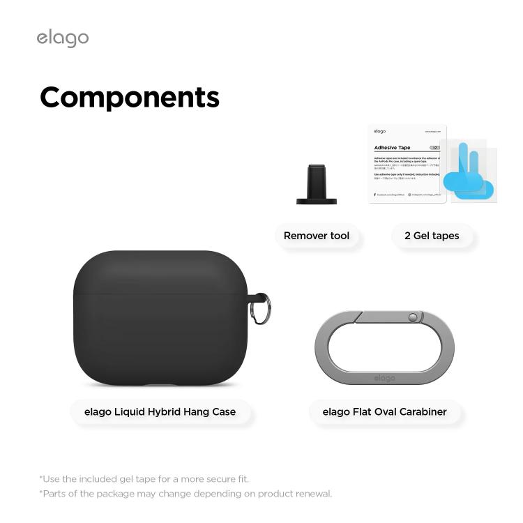 Elago Apple AirPods Pro 3 Liquid Hybrid Hang Kılıf – Siyah 8800254480892