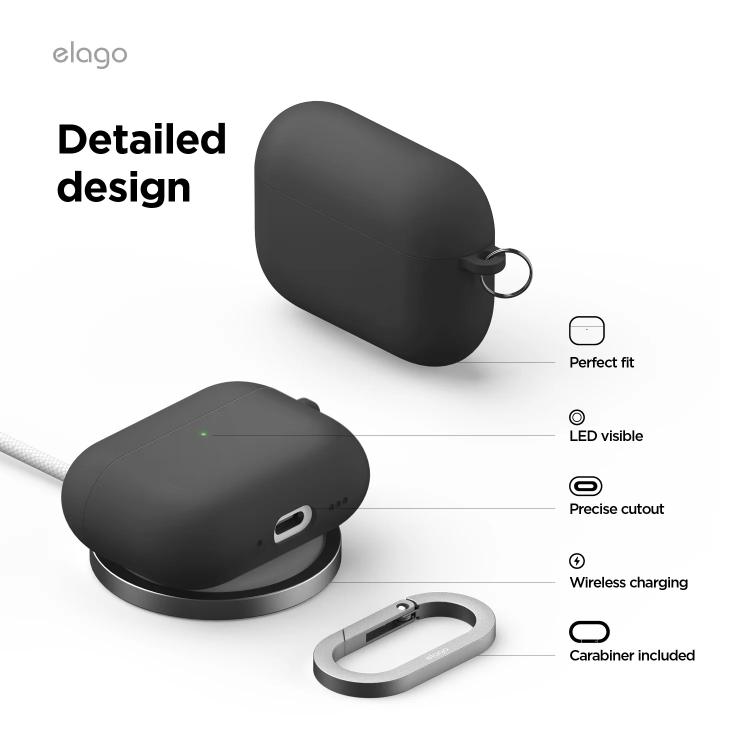 Elago Apple AirPods Pro 3 Liquid Hybrid Hang Kılıf – Siyah 8800254480892