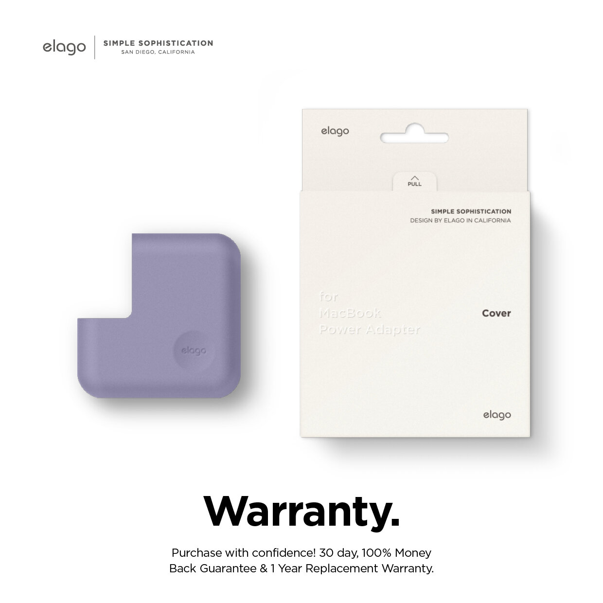 Elago Apple MacBook Güç Adaptörü Koruyucu Silikon Kılıf - Lavanta 8809667653725
