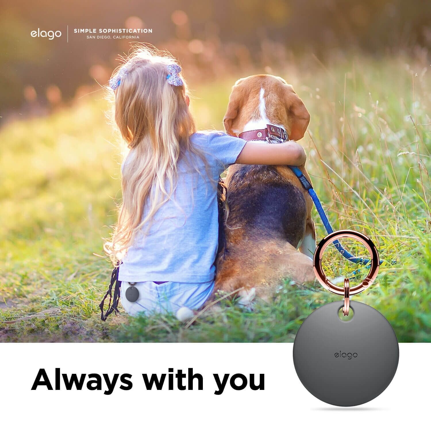 Elago Apple Silikon Basic AirTag Kılıfı - Gri 8809788486363