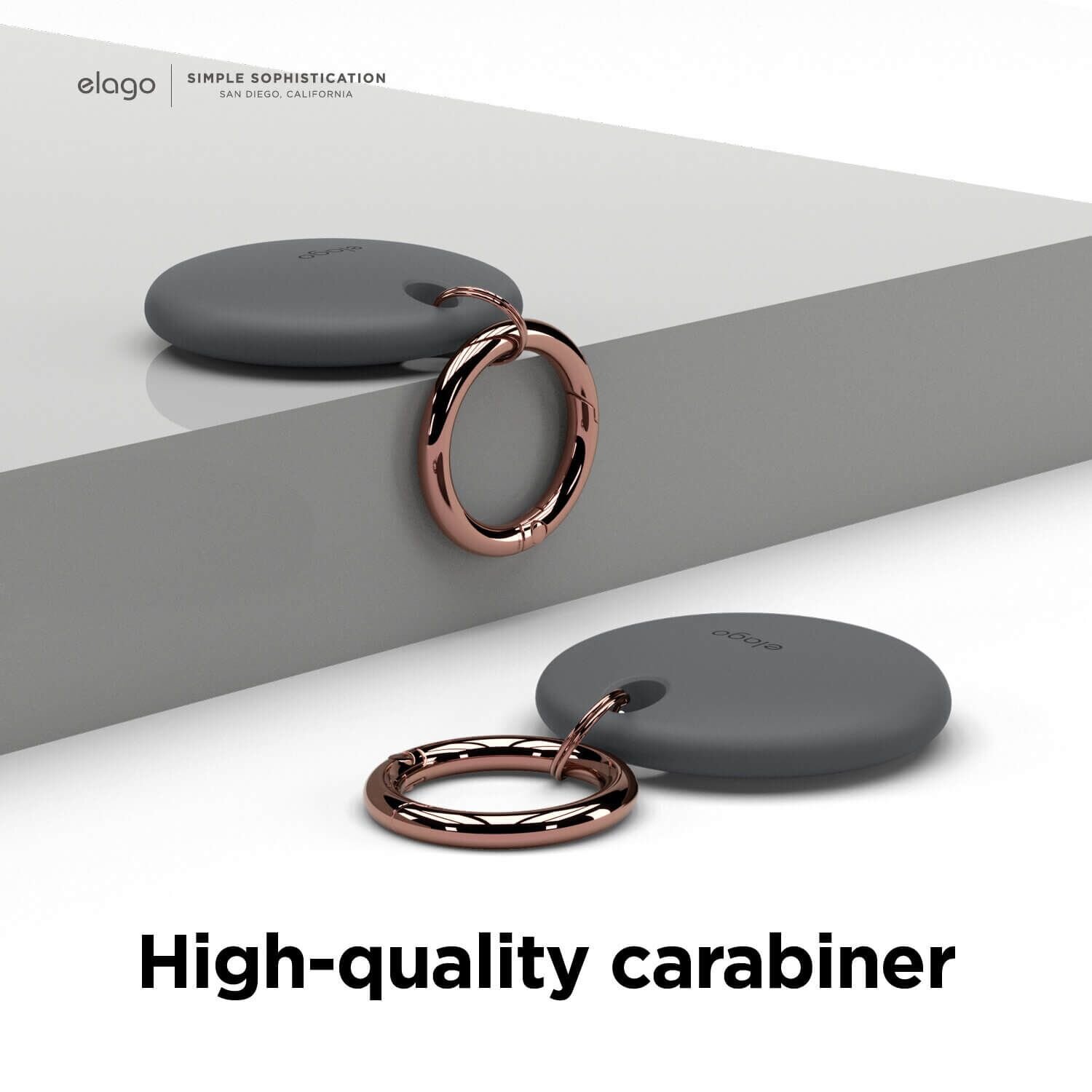 Elago Apple Silikon Basic AirTag Kılıfı - Gri 8809788486363