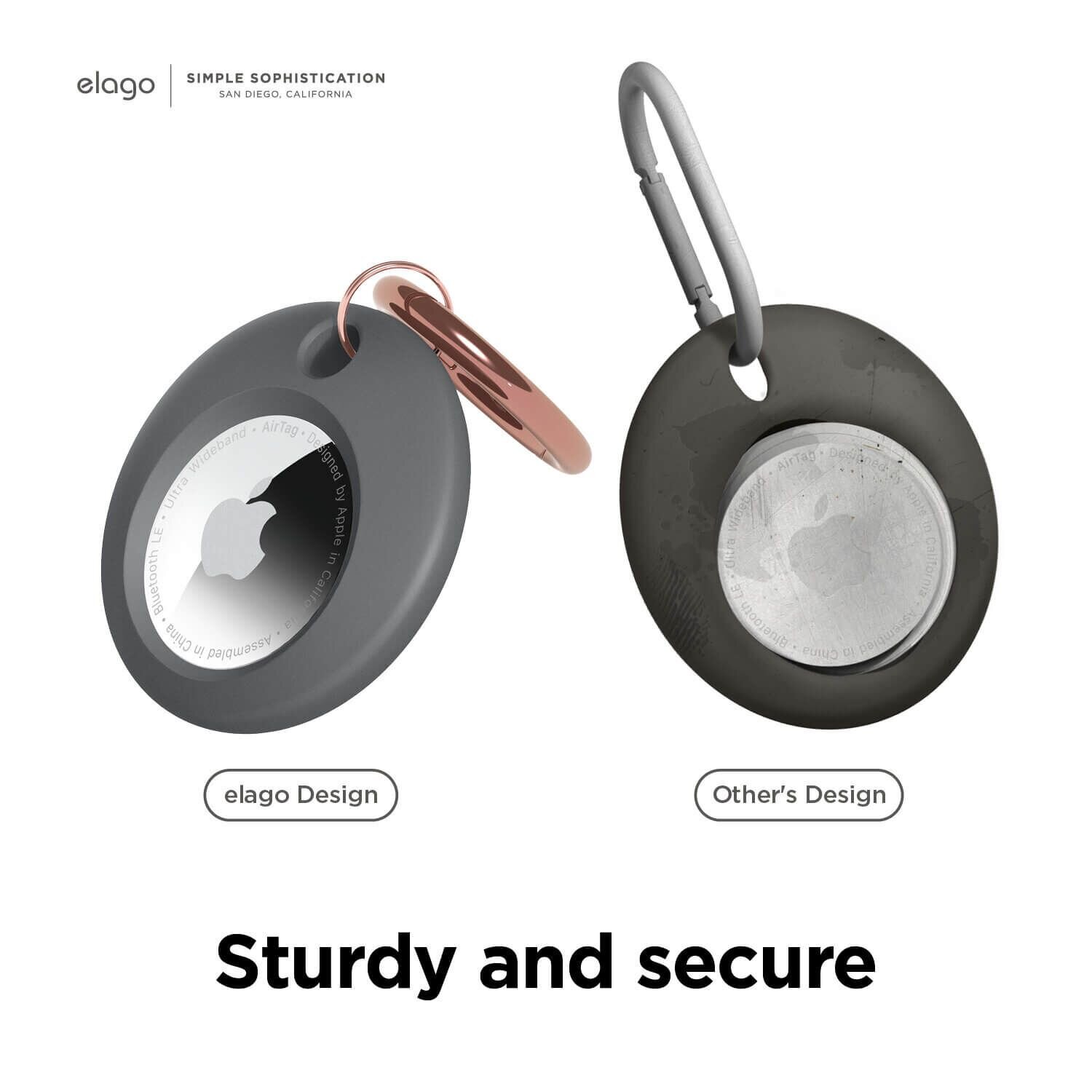 Elago Apple Silikon Basic AirTag Kılıfı - Gri 8809788486363