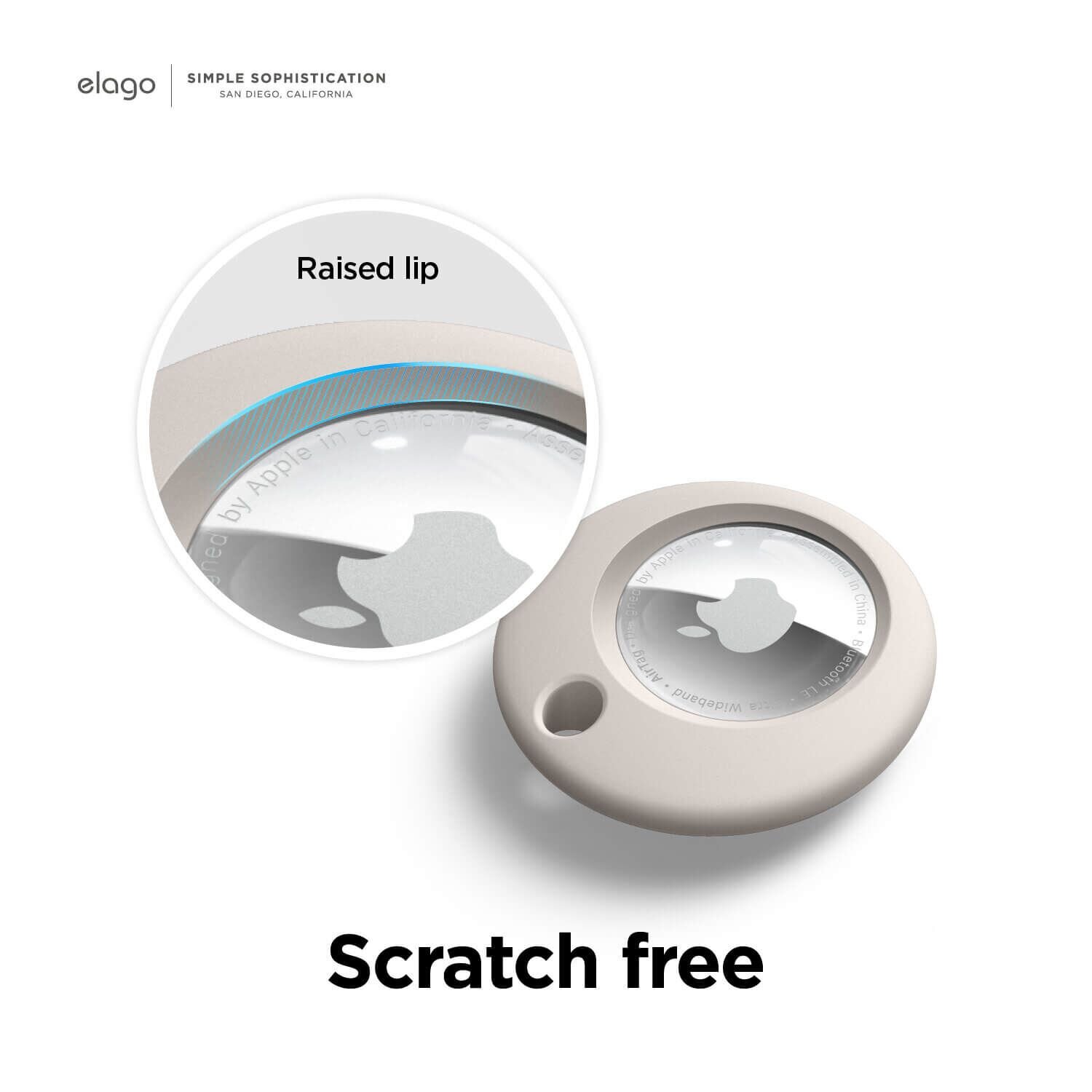 Elago Apple Silikon Basic AirTag Kılıfı- Taş 8809788486370