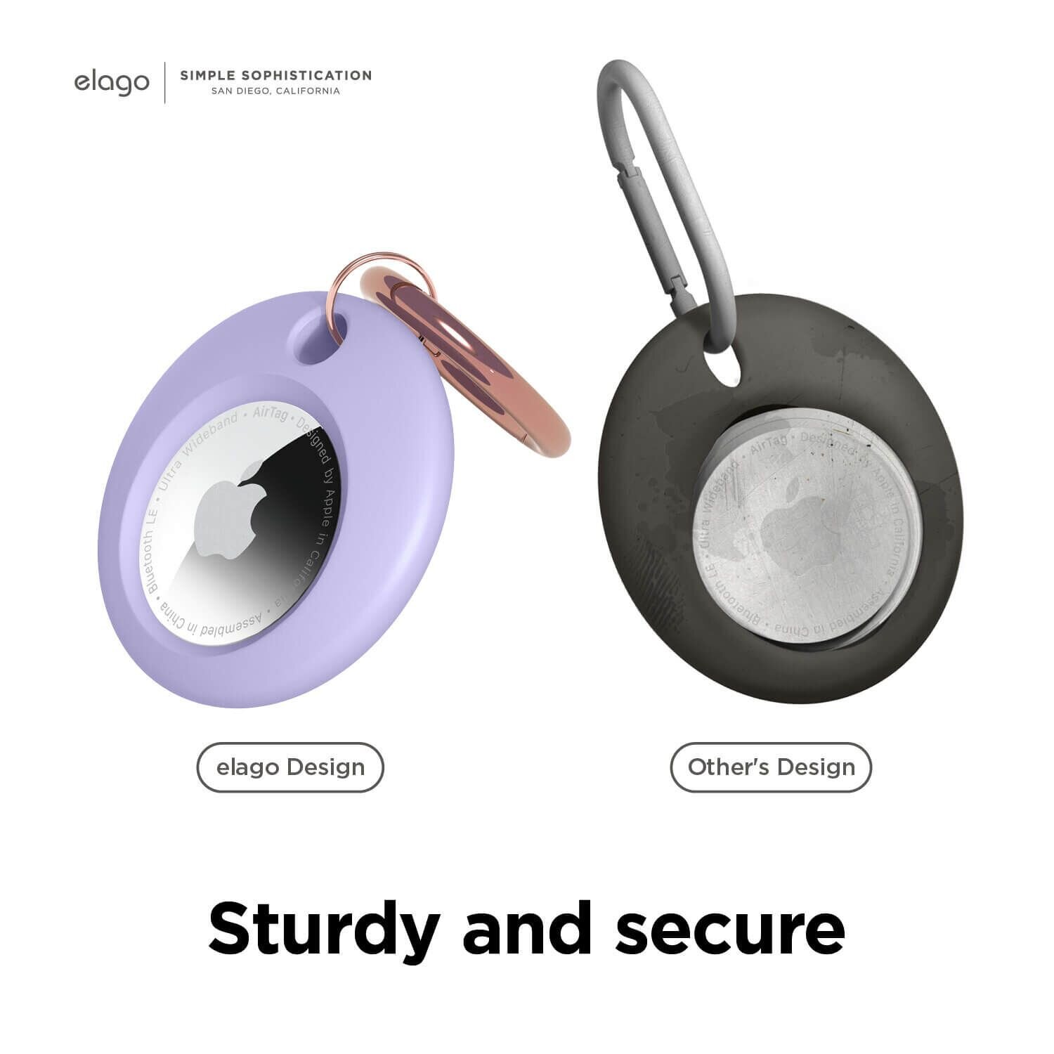 Elago Apple Silikon Basic AirTag Kılıfı - Lavanta 8809788486387