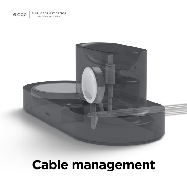 Elago MS MagSafe Uyumlu 3'ü 1 Arada Kablosuz Şarj Standı - Gri 8809788486738