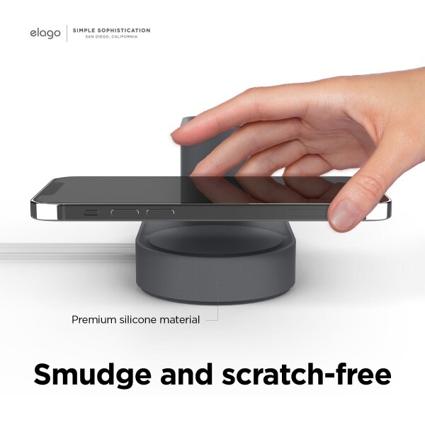 Elago MS MagSafe Uyumlu 3'ü 1 Arada Kablosuz Şarj Standı - Gri 8809788486738